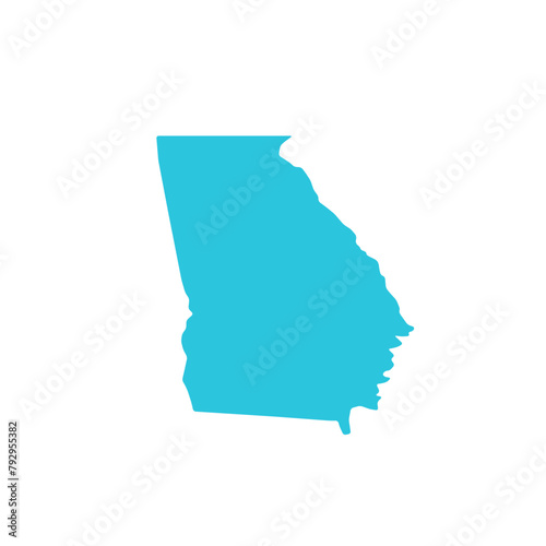 Georgia map icon. Isolated on white background. From blue icon set.