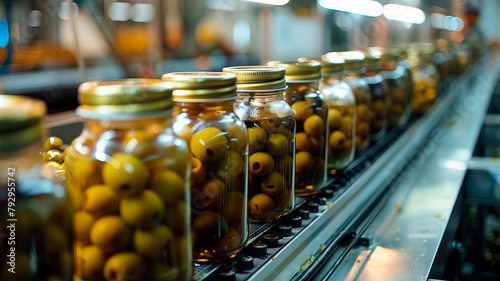 olives in the factory industry. selective focus. photo