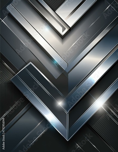 Generate a design featuring an abstract arrangement of silver and black diamond shapes