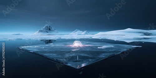 Amidst the icy expanse of Antarctica  glaciers carve through the landscape  a testament to the enduring power of nature.