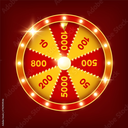 Wheel of Fortune. Vector 3D illustration.