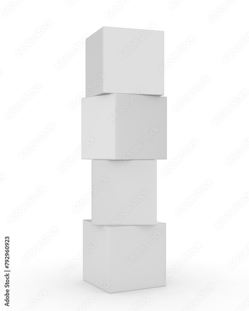 Advertising Custom Squared Cube Pop Up Design Display Box, 3d illustration.