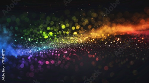 Festive celebration holiday christmas, new year, new year's eve background banner template - Abstract rainbow colors colorful glitter particle sequins bokeh lights texture, de-focused..