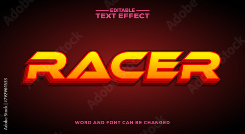 Racer 3d text effect