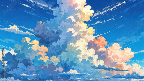 beautiful anime sky and clouds