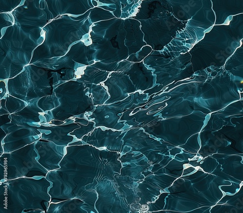 A dark blue water surface with a pattern of light blue ripples.