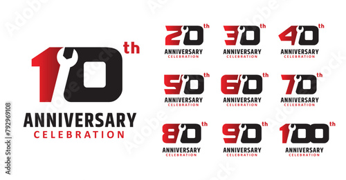 set of anniversary repair number design