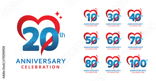 set of anniversary love number design