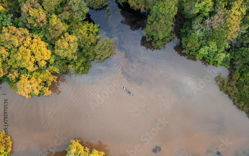 TAHUAYO RIVER IN THE TOWN OF LORETO IN THE PERUVIAN AMAZON, THE TAHUAYO IS AN AREA WITH HIGH BIODIVERSITY, ABUNDANT EXOTIC WILDLIFE, THE TAHUAYO RIVER TOURIST ATTRACTION, TAHUAYO TOURISM IN AMAZON photo