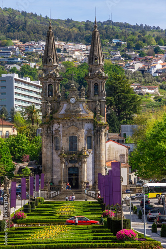 Front view of the church of San Gualter in spring,  Holy Week, Guimarães, Portugal  photo