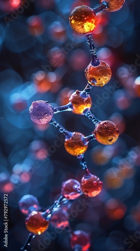 vertical image of molecule structure macro closeup abstract form of life photo