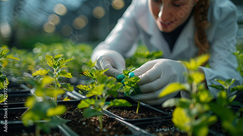 Field Findings: Researcher Harvests Plants for Genetic Analysis ,generated by IA