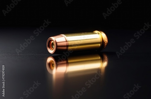 Bullet on black background photo