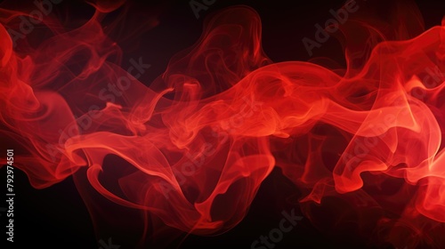 Abstract Red Smoke Flames Transparent Texture -Generative AI