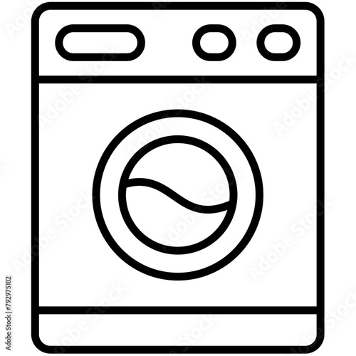Laundry Black Outline Icon Pack