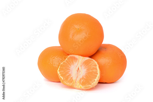 fresh oranges with a slice