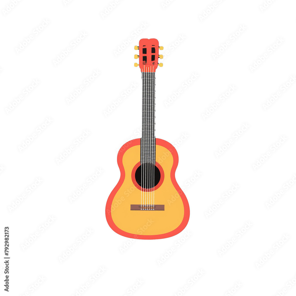 Obraz premium acoustic guitar and notes. Colorful blues guitar icon. Simple colorful blues guitar vector icon logo illustration isolated on white background, acoustic guitar, guitar vector illustration.