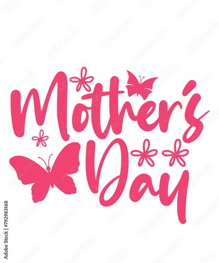 Mother’s Day typography clip art design on plain white transparent isolated background for sign, card, shirt, hoodie, sweatshirt, apparel, tag, mug, icon, poster or badge