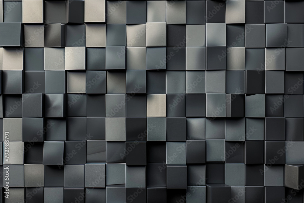 A minimalist background composed of 2D pixelated squares arranged in a grid-like pattern, greyscale color A minimalist background composed of 2D pixelated squares arranged in a grid-like pattern, greyscale color