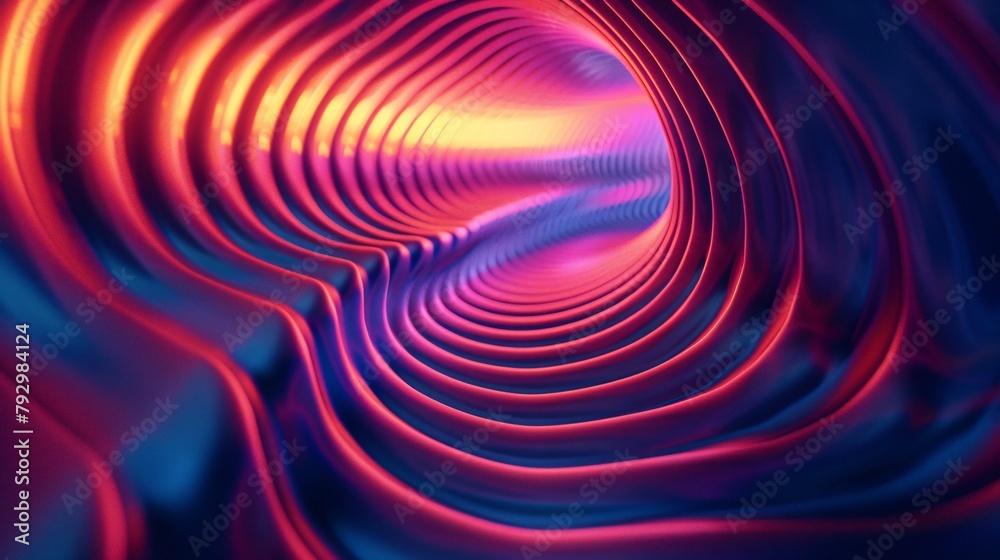3D Abstract Wonderland Vibrant Neon Lines Twisting in a Mesmerizing Dance