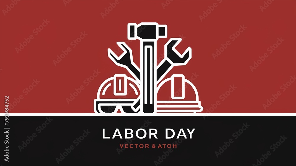 Happy Labor Day banner. Illustration of International Labor Day.