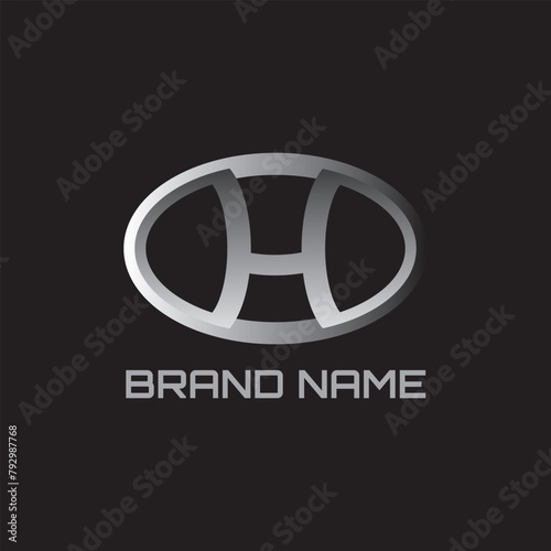 H ellipse modern symbol of logo