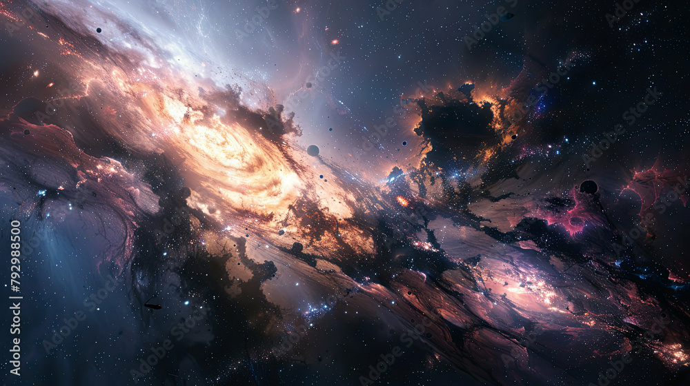 Fototapeta premium Hyperreal Galaxy A Beautiful and Impressive Spectacle