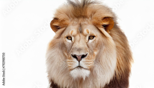  lion four and a half years old stands in front of a white backdrop © netsay