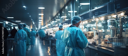 scientists at work in a modern laboratory, science and medicine concept