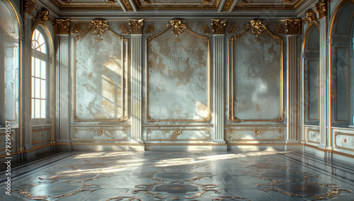 Create an interior of the ballroom in rococo style. Created with Ai