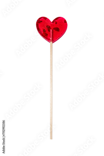 A lollipop in the shape of a heart.Lollipop heart on a white background. © begun1983