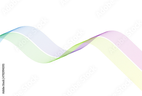 Abstract many color wave on a white background. Dynamic sound wave. Design element.
