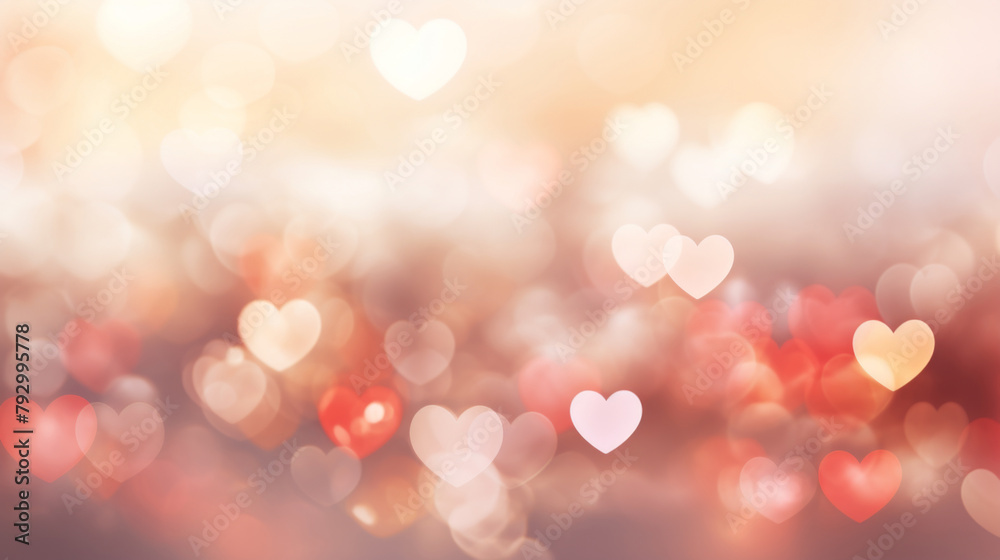 A dreamy hearts background image with defocused lighting and soft, ethereal colors A dreamy hearts background image with defocused lighting and soft, ethereal colors