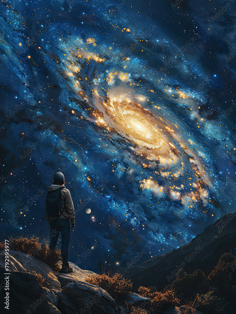 Obraz premium Stargazing the Solar System Galaxy