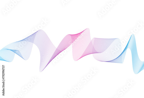 Abstract many color wave on a white background. Dynamic sound wave. Design element.