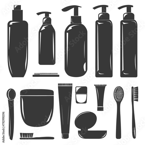 Silhouette toiletries equipment black color only