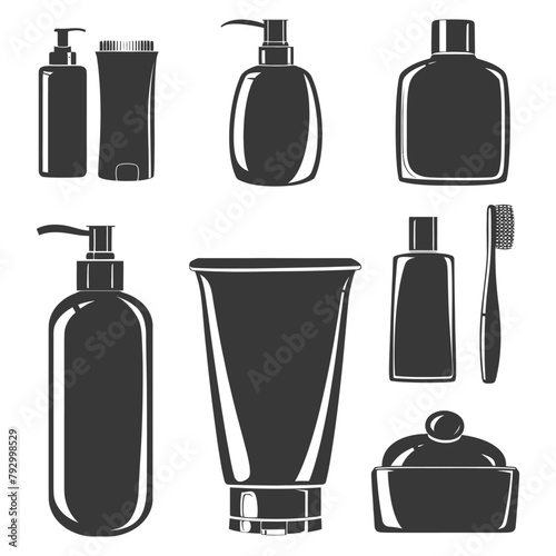 Silhouette toiletries equipment black color only