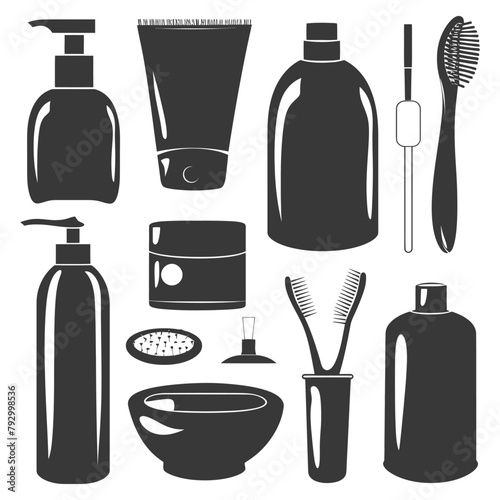 Silhouette toiletries equipment black color only
