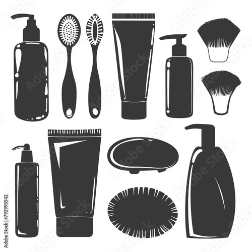 Silhouette toiletries equipment black color only