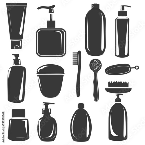 Silhouette toiletries equipment black color only