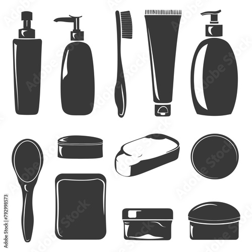 Silhouette toiletries equipment black color only
