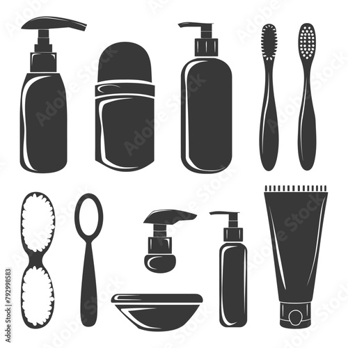 Silhouette toiletries equipment black color only