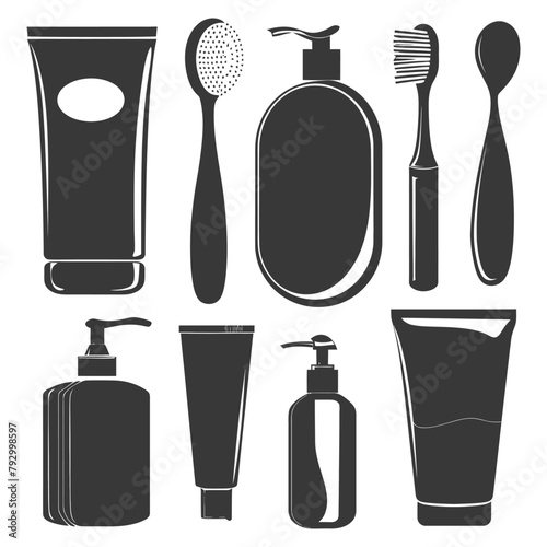 Silhouette toiletries equipment black color only