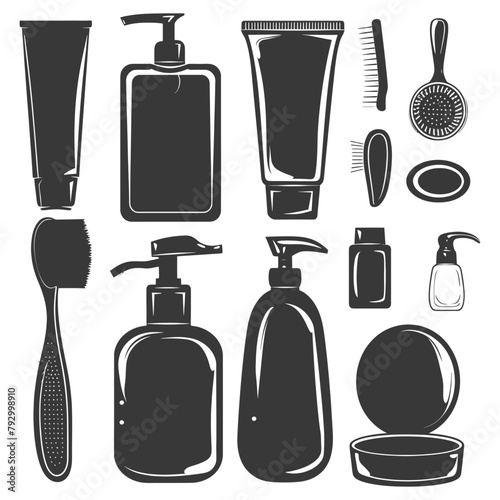 Silhouette toiletries equipment black color only