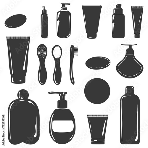 Silhouette toiletries equipment black color only