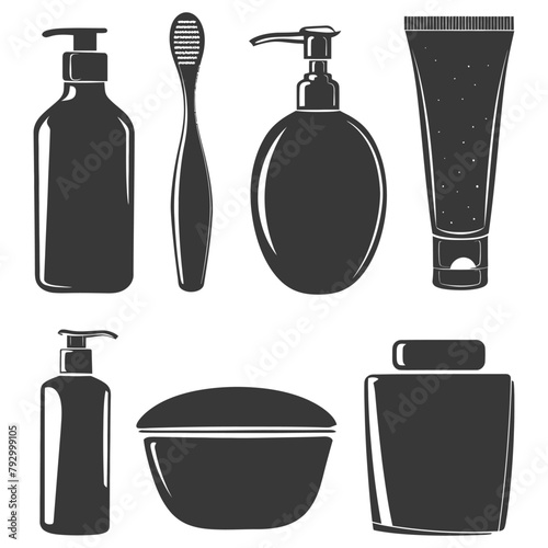 Silhouette toiletries equipment black color only