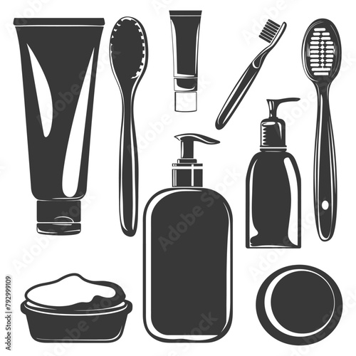 Silhouette toiletries equipment black color only