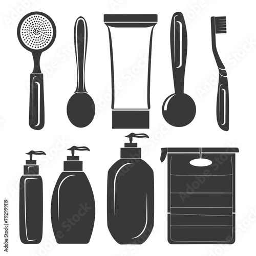 Silhouette toiletries equipment black color only