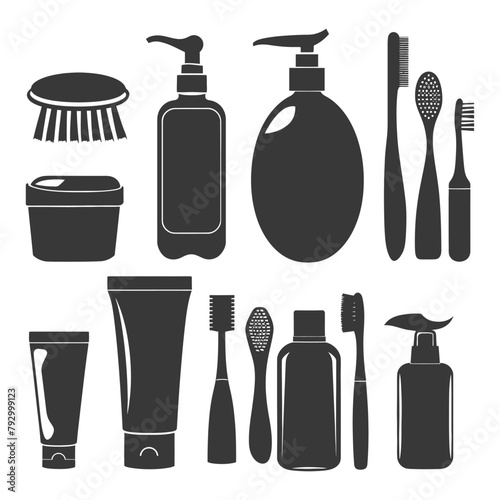 Silhouette toiletries equipment black color only