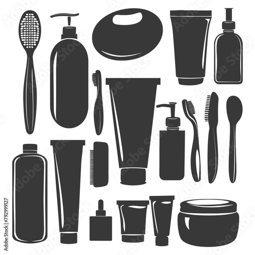 Silhouette toiletries equipment black color only